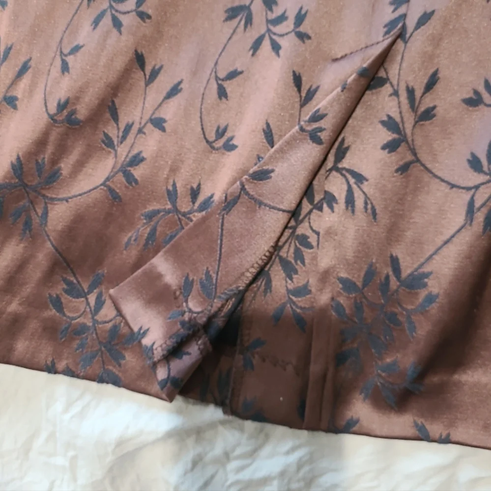 Vintage Brown Satiny Embroided Evening Jacket Blazer Women SZ Small - Picture 11 of 11